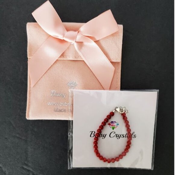 NWT Baby Crystals Infant Baby Girl Red Bracelet for Protection - Picture 1 of 6
